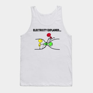 Electrician Joke Cute Gift Electricity Science Nerd Volt Comic Teacher Tank Top